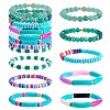 8Pcs 6 Style Synthetic Imperial Jasper & GLass Beaded Stretch Bracelets Set BJEW-SW00086-05-1