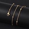 304 Stainless Steel Round Snake Chain Necklaces STAS-G244-88A-G-2
