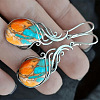 Bohemian Style Alloy Resin Dangle Earrings FS-WGDB4B9-01-2