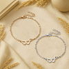 4Pcs 2 Colors 304 Stainless Steel Wing Link Bracelets BJEW-HY0001-08-3