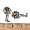 Angel Brass Natural Tiger Eye Pendants KK-D361-02AS-14-3