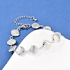 Starfish/Shell Shape/Cowrie Shell Shape Brass Link Chain Bracelets for Women BJEW-K248-07C-P-1