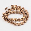 Electroplate Non-magnetic Synthetic Hematite Flat Round Bead Strands G-L368-05A-2