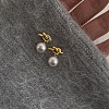 304 Stainless Steel and Glass-based Imitation Pearl Dangle Earrings for Women FS-WG0AE83-01-4