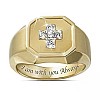 Square with Cross Pattern Alloy with Crystal Rhinestone Finger Rings FS-WG4A2D8-24-1