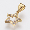 Brass Micro Pave Cubic Zirconia Charms ZIRC-F083-011G-RS-1