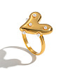 Heart 304 Stainless Steel Finger Rings for Women QD7769-5