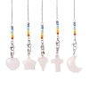 5Pcs Natural Rose Quartz Dowsing Pendulums PALLOY-JF05239-1