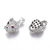 Brass Micro Pave Cubic Zirconia Charms ZIRC-R109-044P-NF-2