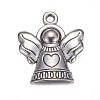Tibetan Style Antique Silver Angel Pendants X-TIBEB-A11978-AS-LF-1