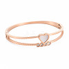 Natural Shell Heart Bangle with Rhinestone BJEW-N017-008RG-1