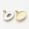 Golden Plated Brass Pendants ZIRC-T012-12G-2