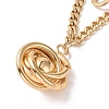 PVD Vacuum Plating 304 Stainless Steel Double Chains Multi Layered Necklace with Knot Charm for Women STAS-E155-14G-3