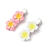 2Pcs 2 Colors Plumeria Flower Iron Flat Alligator Hair Clips PHAR-JH00131-2