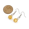 Brass Synthetic Citrine Dangle Earrings EJEW-JE06588-03-4