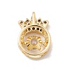 Brass Micro Pave Clear Cubic Zirconia Charms KK-G415-40G-2