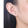 925 Sterling Silver Dangle Earrings EJEW-BB30539-P-3