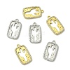 6Pcs 2 Colors Brass Micro Pave Cubic Zirconia Pendants KK-CJ0003-22-8