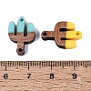 Cinco de Mayo Resin & Walnut Wood Connector Charms RESI-N053-37-4
