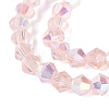 AB Color Plated Transparent Glass Beads Strands GLAA-G127-01-02D-4