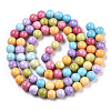 Opaque Crackle Glass Round Beads Strands X-GLAA-T031-10mm-01D-3