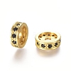 Brass Micro Pave Cubic Zirconia Spacer Beads ZIRC-L088-03B-G-1