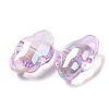 UV Plating Transparent Rainbow Iridescent Acrylic Beads OACR-C016-31D-2