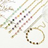 Cube Natural Gemstone Beads Link Bracelets BJEW-JB13903-1
