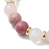 Natural Mixed Gemstone Round Beads Stretch Bracelets for Women BJEW-JB12631-04-5