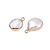 Electroplated Natural Keshi Pearl Teardrop Pendants PEAR-S018-02K-01-2