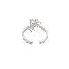 Non-Tarnish 304 Stainless Steel 12 Constellations/Zodiac Signs Open Cuff Ring for Women RJEW-S405-156P-C-2