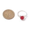 Handmade Polymer Clay Rhinestone Finger Rings for Women RJEW-JR00919-3