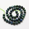 Natural Chrysocolla and Lapis Lazuli Beads Strands G-P281-03-8mm-2