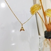 Personalized Stainless Steel Textured Alphabet Initial Pendant Necklaces for Women Men RF0956-1-2
