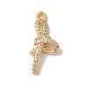 Brass Micro Pave Clear Cubic Zirconia Pendants KK-M294-08G-01-1