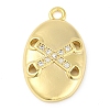 Cross Theme Real 18K Gold Plated Brass Micro Pave Clear Cubic Zirconia Pendants KK-L219-06G-06-1