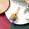 Christmas Tree with Star Glass Beads Pendant Decorations HJEW-JM02551-2