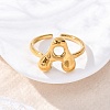 304 Stainless Steel Open Cuff Rings for Women RJEW-M060-01G-01-5