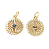 Brass Micro Pave Cubic Zirconia Charms ZIRC-G160-46G-2