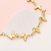 304 Stainless Steel Butterfly Link Chain Necklaces for Women NJEW-G178-16G-3
