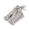 Initial Letter Brass with Cubic Zirconia Charms KK-Q814-26N-P-2