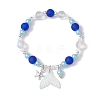 5Pcs 5 Color Glass & ABS Plastic Imitation Pearl Beaded Stretch Bracelets Set BJEW-JB09747-S-3