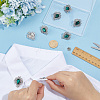 8Pcs Teardrop Zinc Alloy & Glass Lapel Pin Backs for Clothes JEWB-PH0001-90B-3