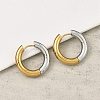 201 Stainless Steel Two Tone Hoop Earrings EJEW-Q002-01G-06-2