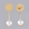 Plastic Imitation Pearl Dangle Earrings EJEW-JE03624-2