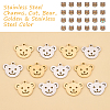 Unicraftale 12Pcs 2 Colors Ion Plating(IP) 201 Stainless Steel Charms STAS-UN0030-48-4