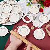 Flat Round Christmas Unfinished Wooden Mini Hanging Photo Frame for Children LS-HJEW-WH0036-122-3