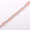 Handmade Round Glass Beads Chains for Necklaces Bracelets Making AJEW-JB00057-05-1