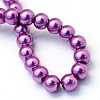 Baking Paint Pearlized Glass Pearl Round Bead Strands LS-HY-Q003-10mm-16-4