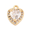 Brass Micro Pave Cubic Zirconia Charms KK-Z066-05G-02-1